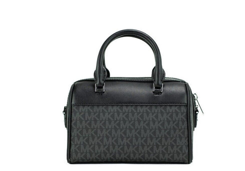 Michael Kors Travel XS Black Signature Leather Duffle Crossbody Handbag Purse